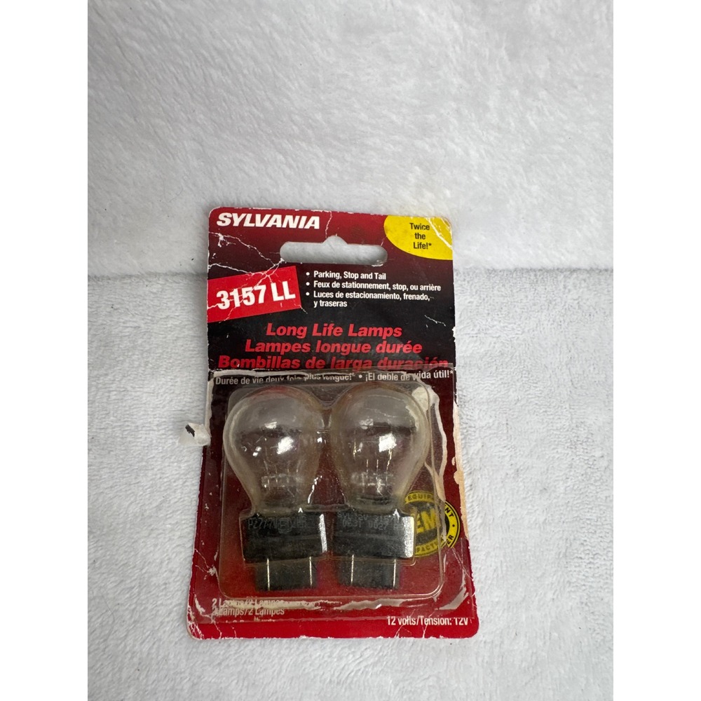 Long Life SYLVANIA 3157 LL Automotive Light Bulbs 2-Pack Clear NEW